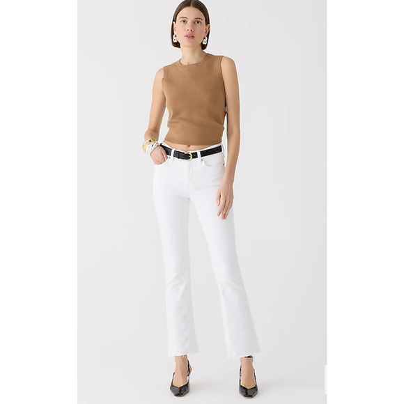 NWT J. Crew 9" Demi-Boot Crop Jean In White Wash 25 - Picture 1 of 10